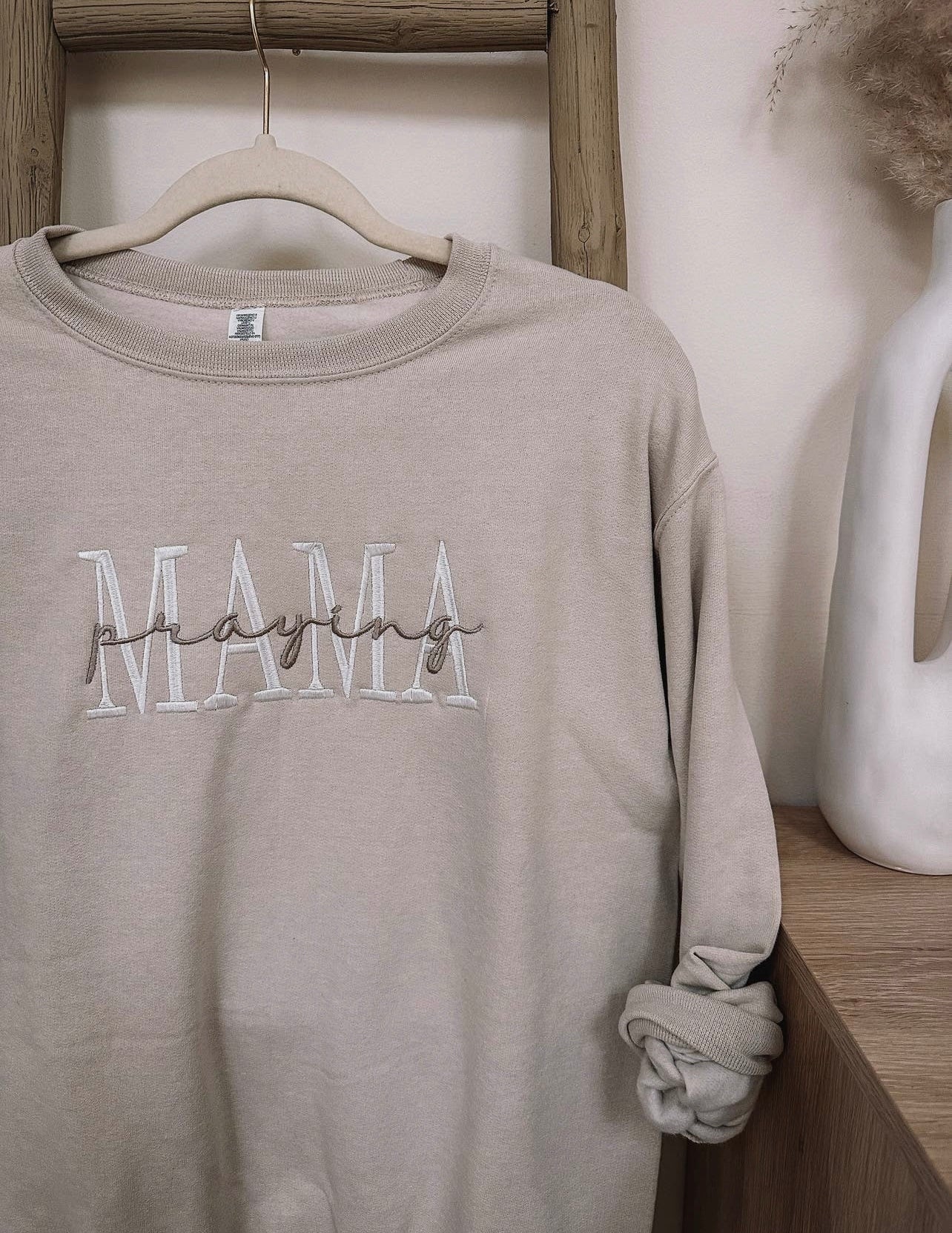 Embroidered “Praying Mama” Sweatshirt