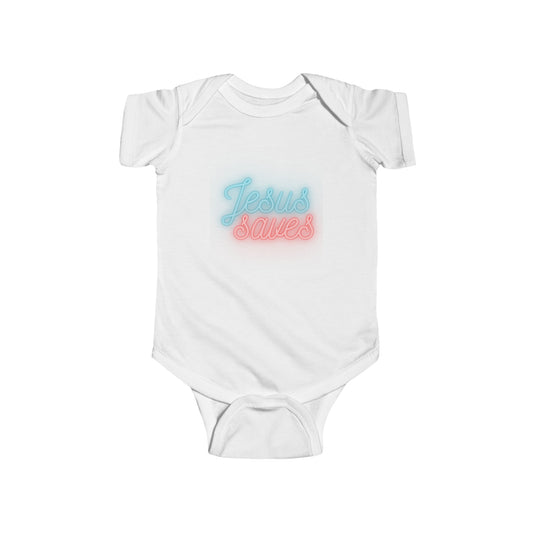 Jesus Saves Neon - Infant Fine Jersey Bodysuit