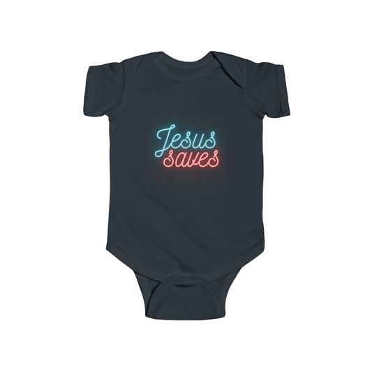 Jesus Saves Neon - Infant Fine Jersey Bodysuit