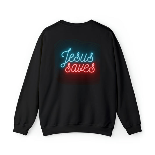 "Jesus Saves" Neon - Crew Sweatshirt