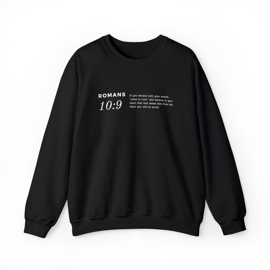 'Romans 10:9" - Crew Sweatshirt