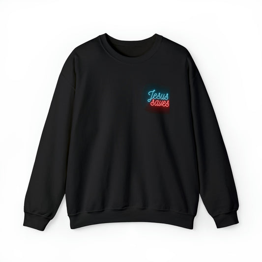 "Jesus Saves" Neon - Crew Sweatshirt