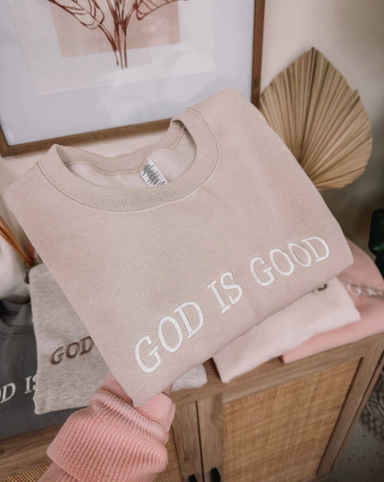 Embroidered “God is Good” Sweatshirt