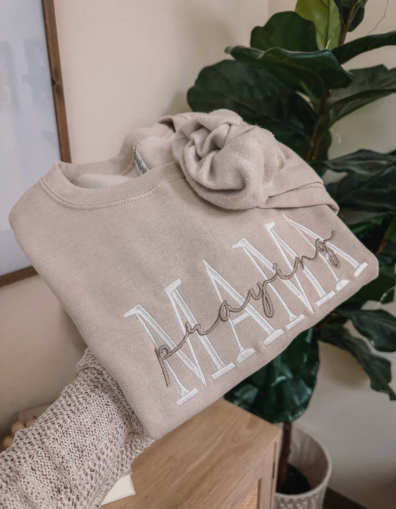 Embroidered “Praying Mama” Sweatshirt