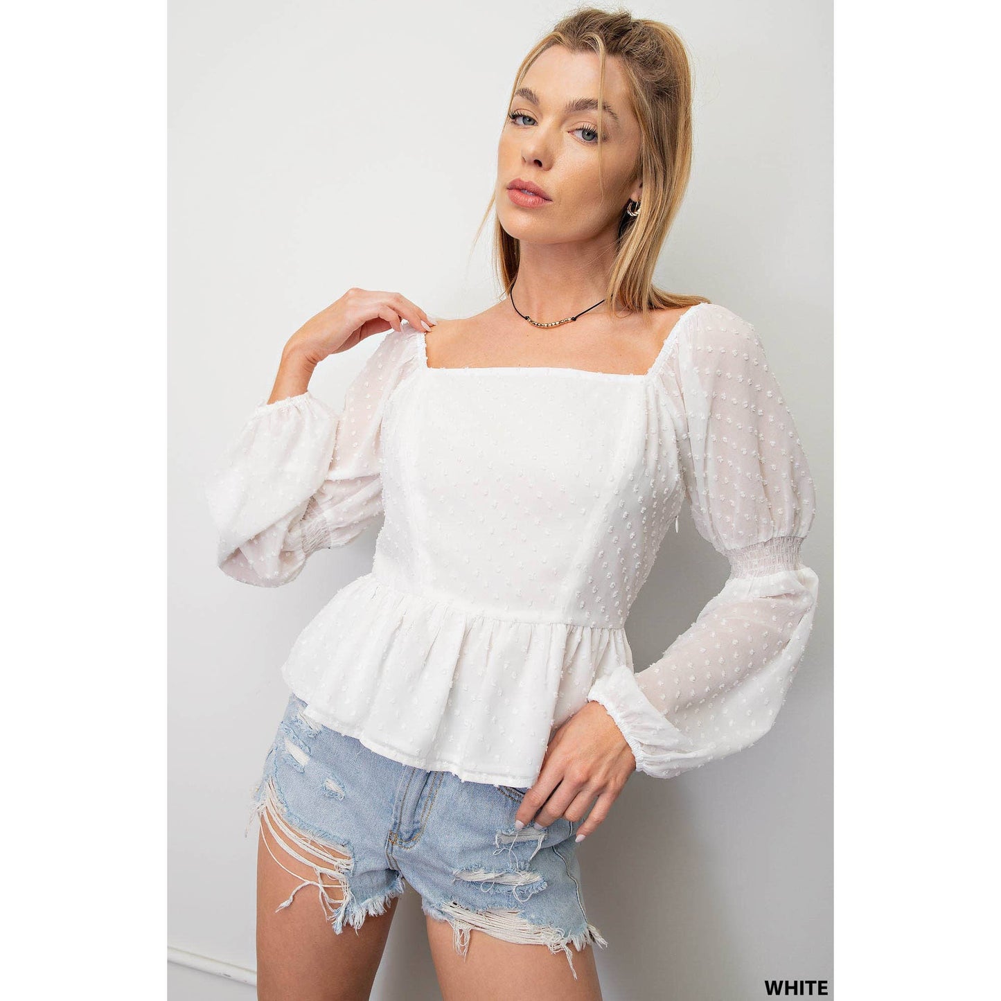 Textured Smock Barbie Top