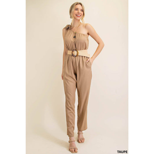 Big Bow One Shoulder Jumpsuit